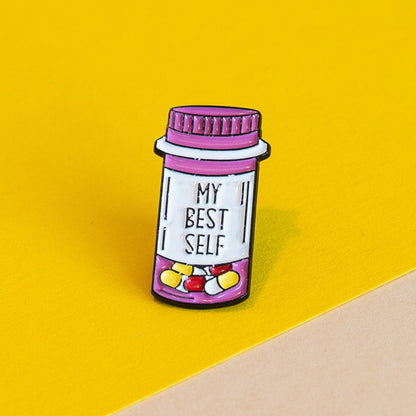 Enamel Pin &quot;My best Self&quot; - Inspirational Mental Health Badge, Cute Accessory for Bags & Jackets