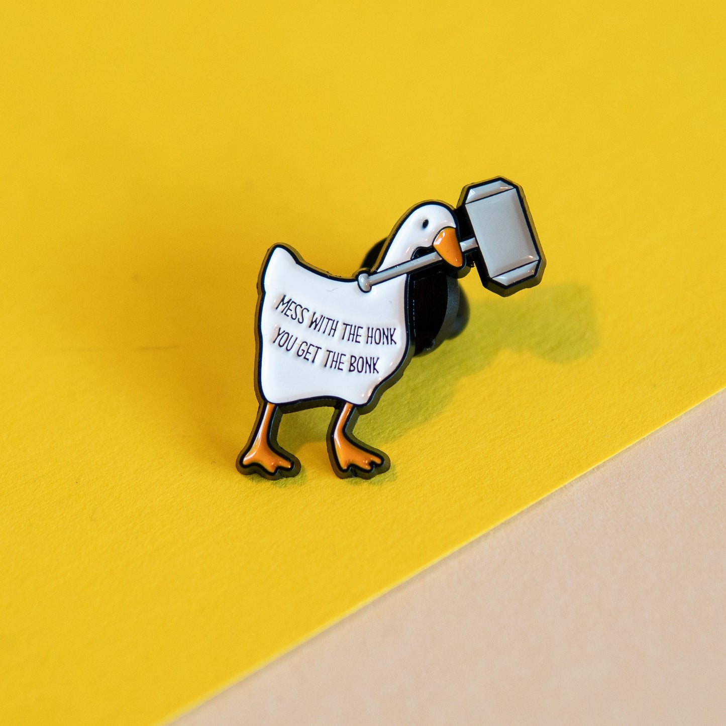 Goose Game-Inspired 'Mess with the Honk, You Get the Bonk' Enamel Pin