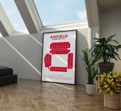 The Kop Essence: Anfield Liverpool F.C. Stadium Coordinates Art Print